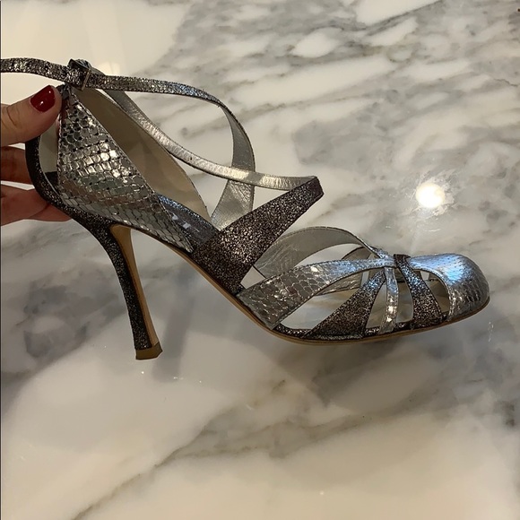 Vintage Metallic silver Python Dior heels - Picture 3 of 5